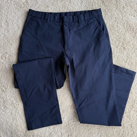 Tommy Hilfiger Navy Dress Pants Mens 36x32 Flat Front Business Casual - Picture 1 of 7